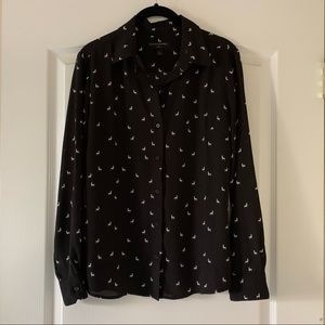 [Sold] Banana Republic Classic Shirt - Black & White Size S